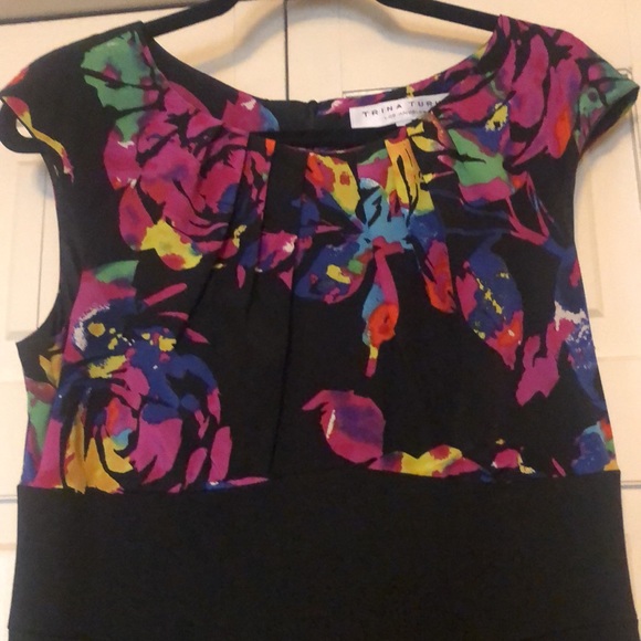 Trina Turk Silk Floral Wide Waist fitted Sz 10 R2 - Picture 2 of 5